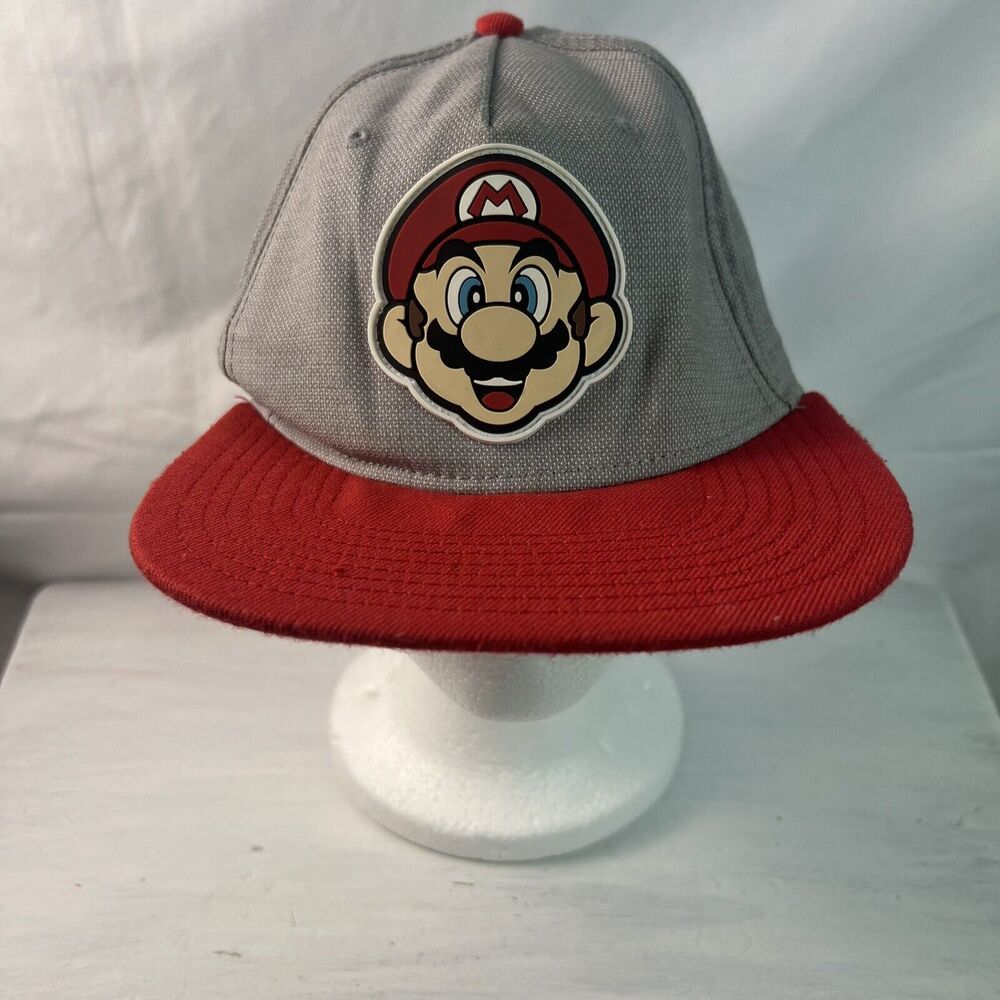 Super Mario 2019 Nintendo Grey Red Adjustable Snap Back Cap Hat